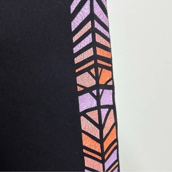 LULULEMON Athletica Wunder Under Crop Leggings Full On Luon Print Black Purple - Picture 3 of 5